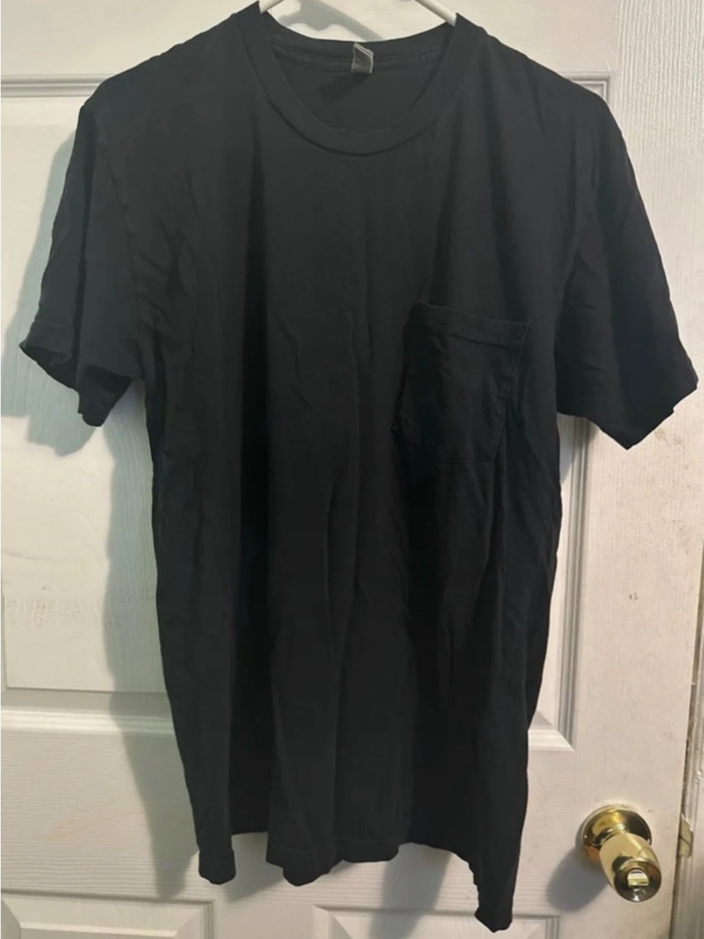 Men's Black Pocket T-Shirt - Classic Crew Neck